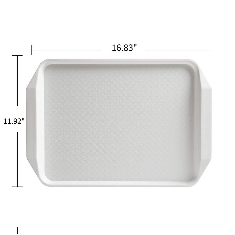 Aebeky 12-Piece White Plastic Fast Food Serving Trays,16.83 by 11.92-Inch - Image 3